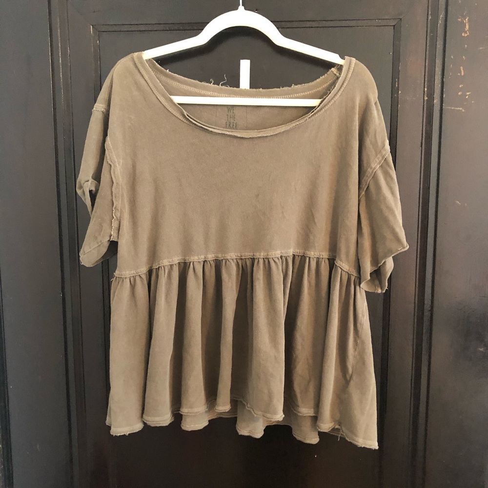 Babydoll Olive Green Fred People Top 🦖